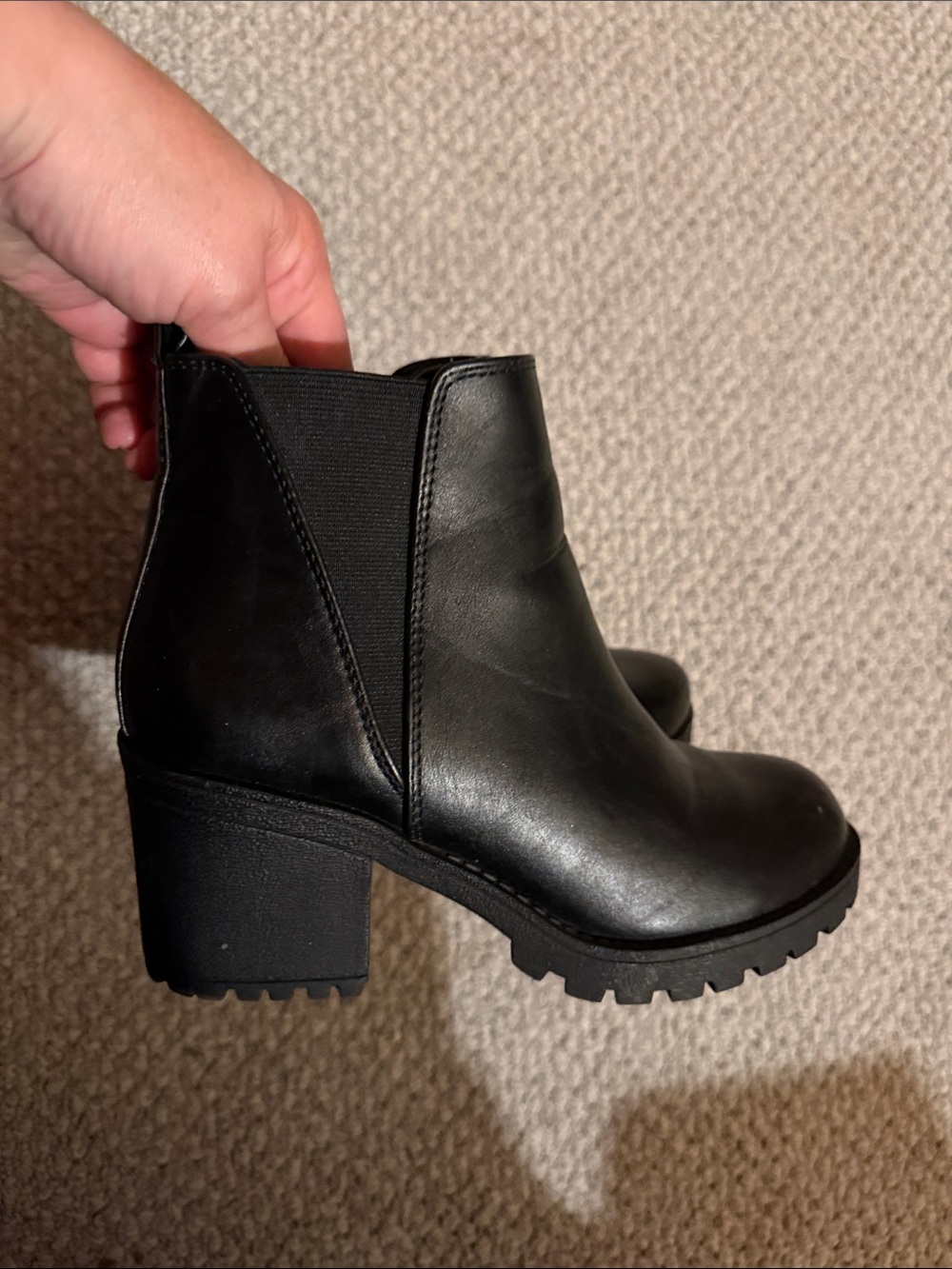 Soda Black Lug-Sole Chelsea Ankle Booties - Picture 3 of 4